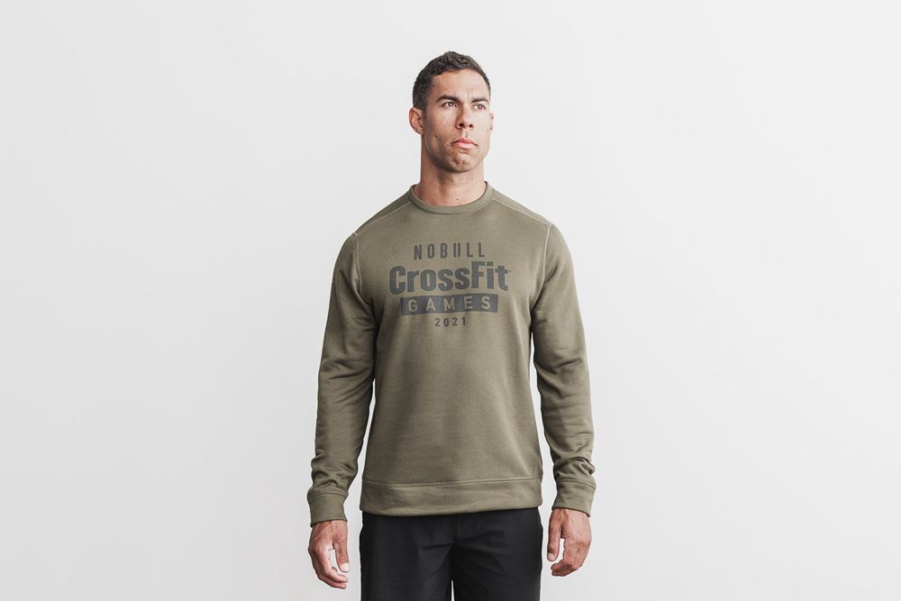 NOBULL Dukserice Muške - Nobull Crossfit Games® 2021 Crew Zelene (805437-JSE)